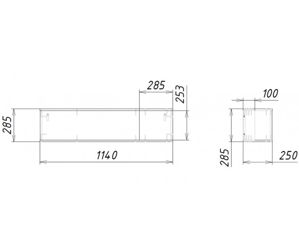 Полка навесная "КВАДРО-Лайт"