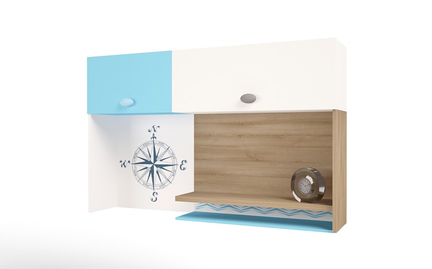 Надстройка на стол/навесная полка MIX OCEAN (голубой или кремовый)