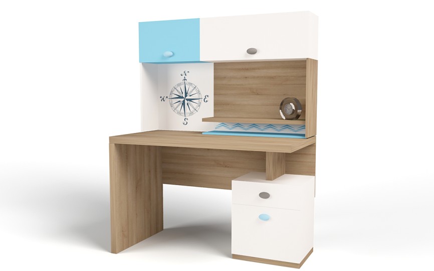 Надстройка на стол/навесная полка MIX OCEAN (голубой или кремовый)