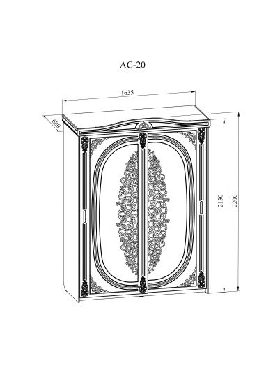 Шкаф-купе Ассоль АС-20 Белый