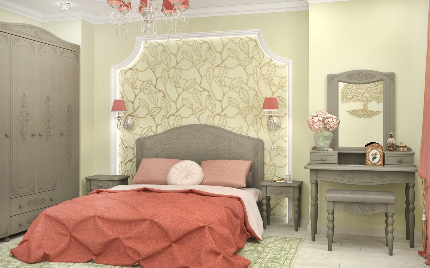 Набор мебели для спальни Ассоль плюс 2 вариант Грей