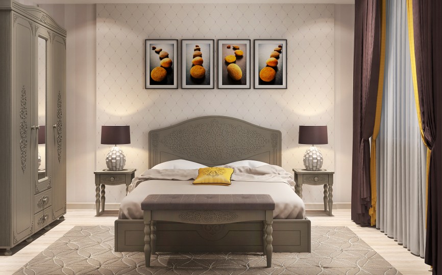 Набор мебели для спальни Ассоль плюс 2 вариант Грей