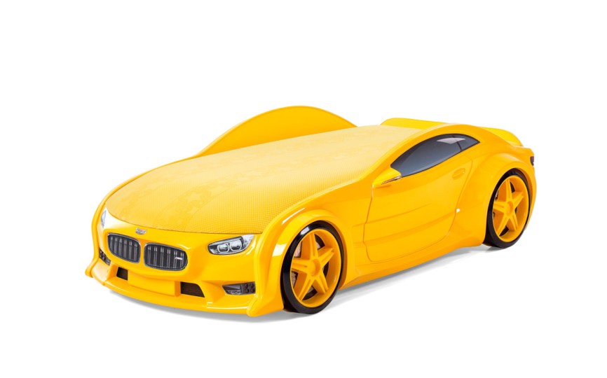 Кровать-машина объемная NEO "БМВ" желтая Кровать-машина объемная NEO "БМВ" желтая