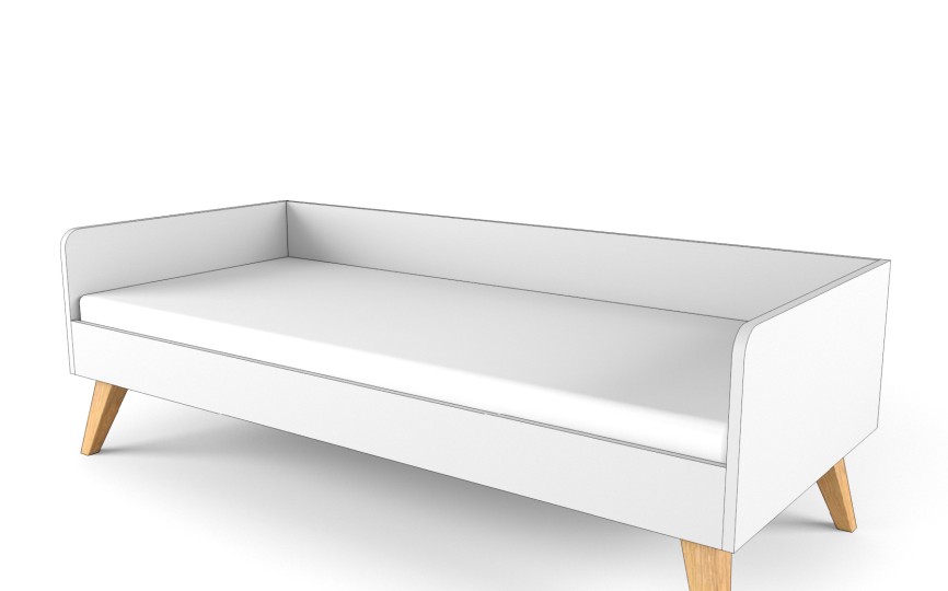 Кровать большая "Два плюс Два" (корпус белый)