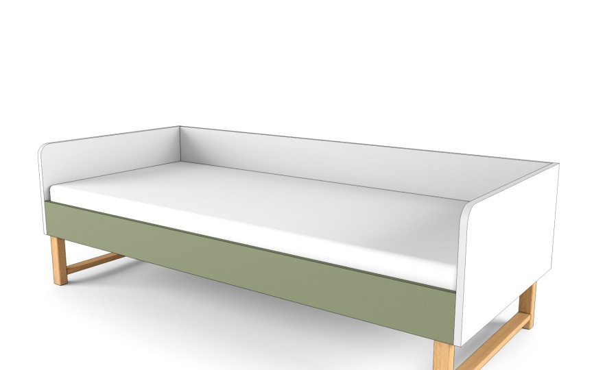 Кровать большая "Два плюс Два" (корпус белый)