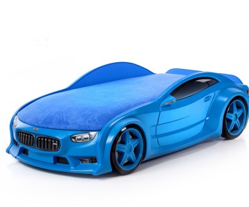 Кровать-машина объемная NEO "БМВ" синяя