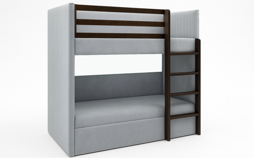 Кровать мягкая  двухъярусная Чип и Дейл