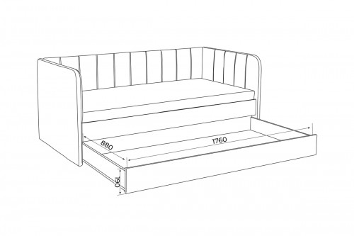 Детский диван-кровать "Crecker UP" TEDDY (индивидуальный цвет)  