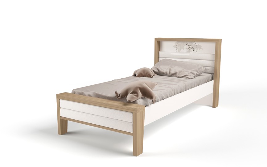 Кровать №2 с мягким изножьем MIX OCEAN (голубой или кремовый)