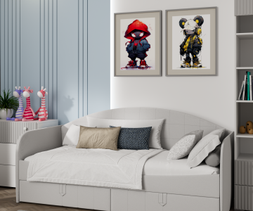 Кровать - диван Алиса мягкая, серый шелк