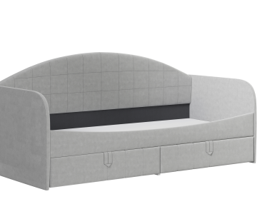 Кровать - диван Алиса мягкая, серый шелк