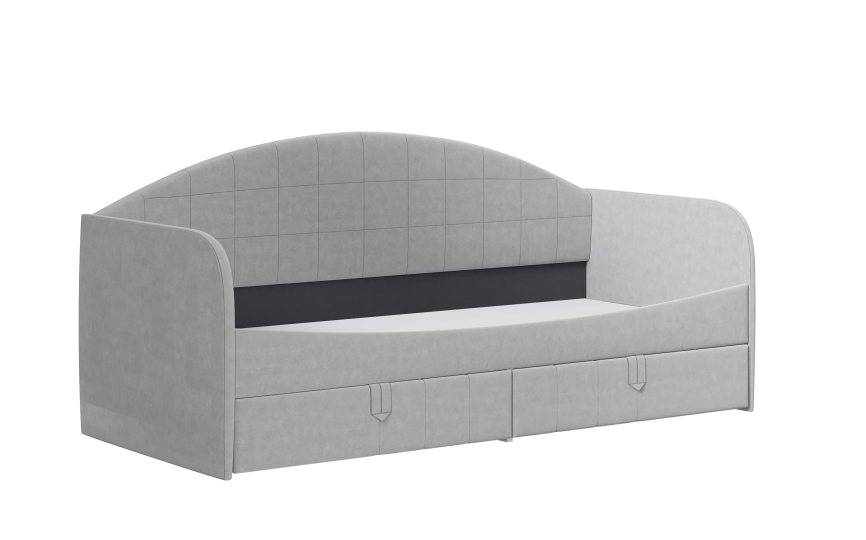 Кровать - диван Алиса мягкая, серый шелк