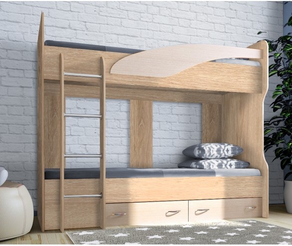 Детская двухъярусная кровать, 200х80см "Фанки Соло 4" 