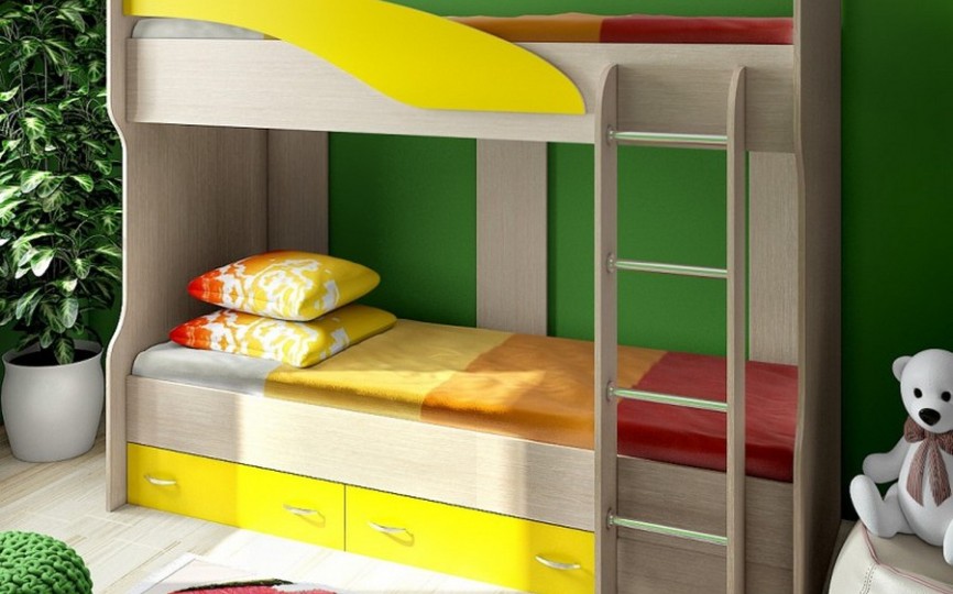 Детская двухъярусная кровать, 200х80см "Фанки Соло 4" 