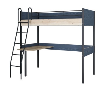 Кровать чердак с рабочей поверхностью ДЕЛЬТА Лофт 20.02.01 Black