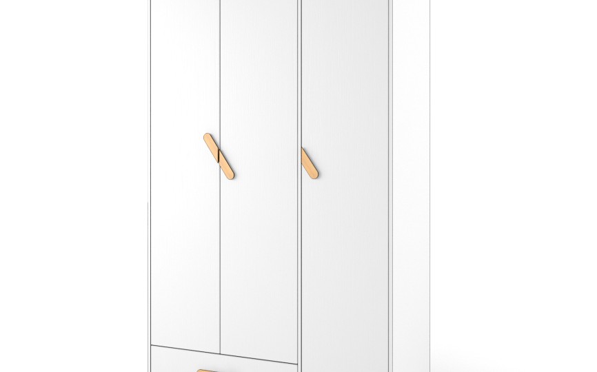 Шкаф 3-х створчатый "Два плюс Два" (корпус белый)