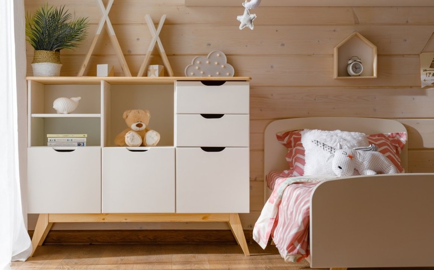 Комод комбинированный, 3 полки Тимберика Кидс №20 на ножках Комод комбинированный, 3 полки Тимберика Кидс №20 на ножках