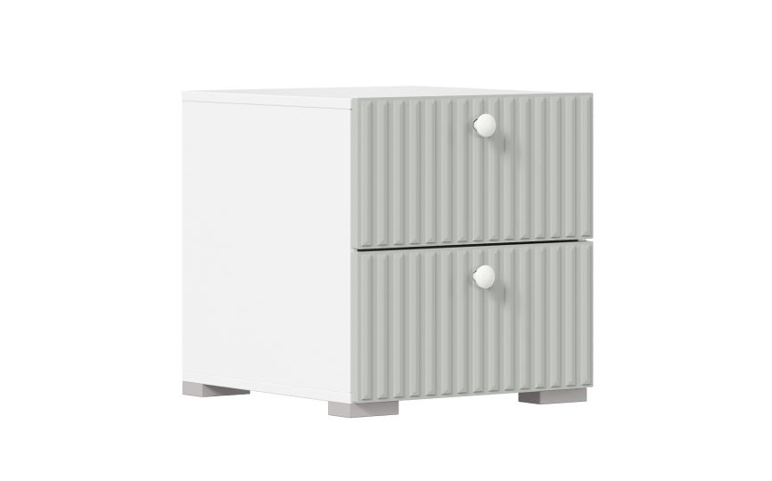 Тумба прикроватная Алиса, серый шелк