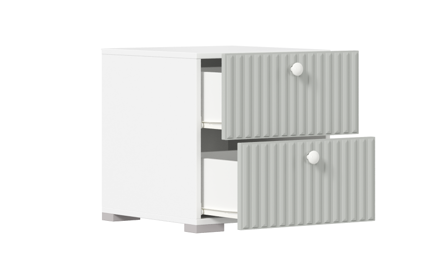 Тумба прикроватная Алиса, серый шелк