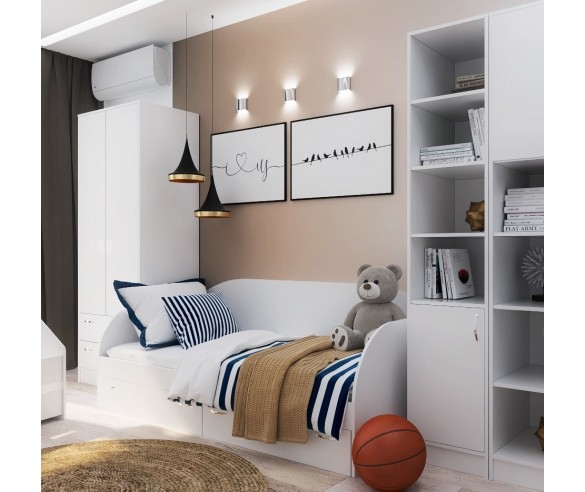 Кровать детская 13/7 СВ + мост надкроватный 13/62 СВ Фанки Кидз + парта фанки деск