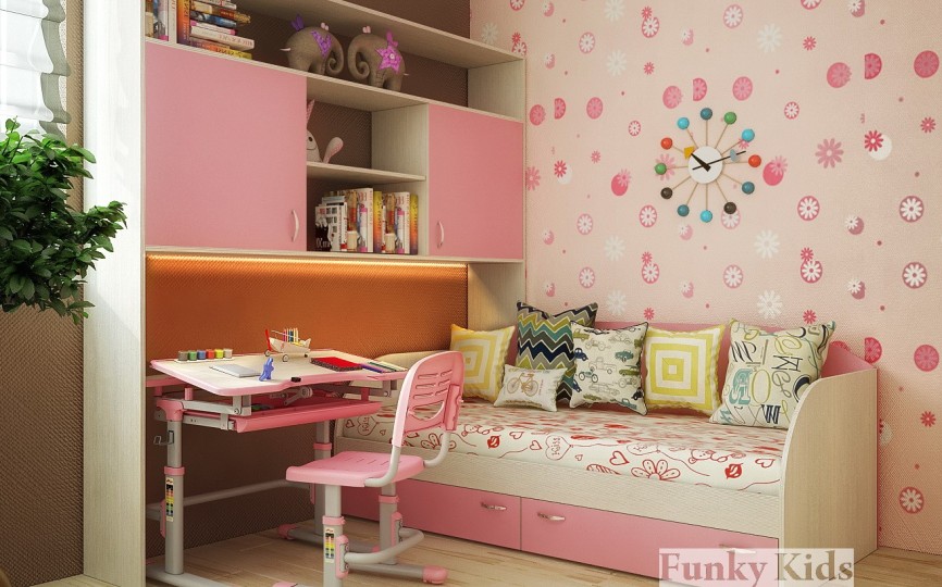 Кровать детская 13/7 СВ + мост надкроватный 13/62 СВ Фанки Кидз + парта фанки деск