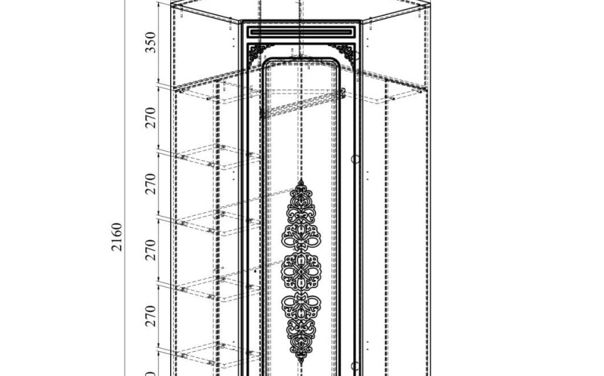 Шкаф угловой Ассоль АС-52K с зеркалом