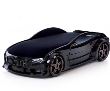 Кровать-машина объемная NEO "БМВ" черная