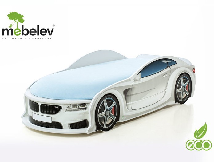 Кровать-машина "БМВ-М" белая