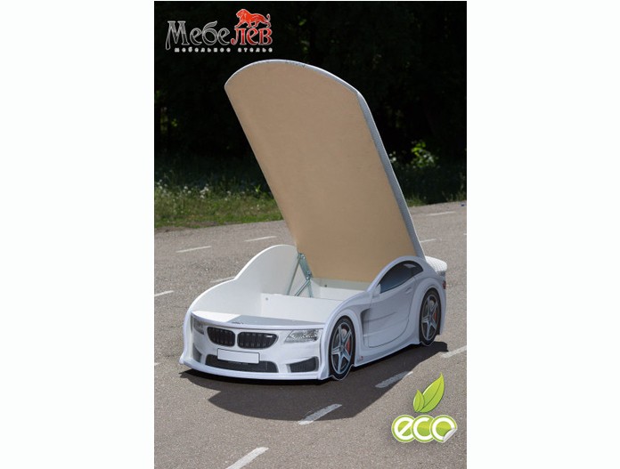Кровать-машина "БМВ-М" белая