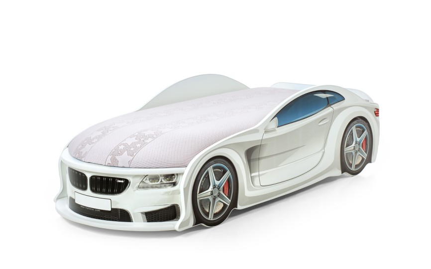 Кровать-машина "БМВ-М" белая