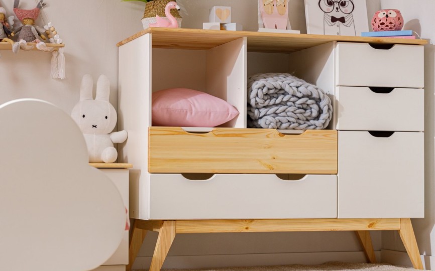 Комод комбинированный, 2 полки Тимберика Кидс №22 на ножках