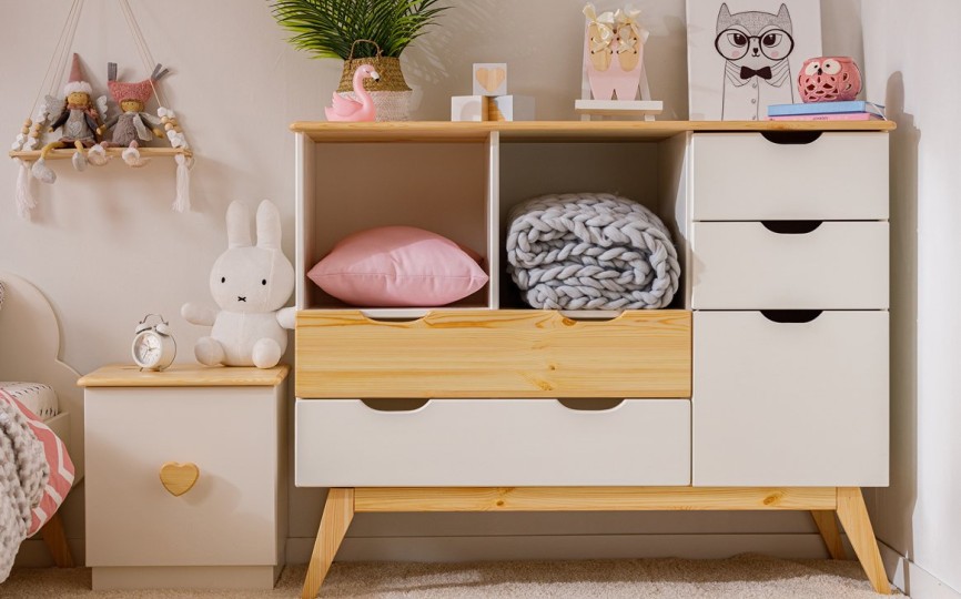 Комод комбинированный, 2 полки Тимберика Кидс №22 на ножках