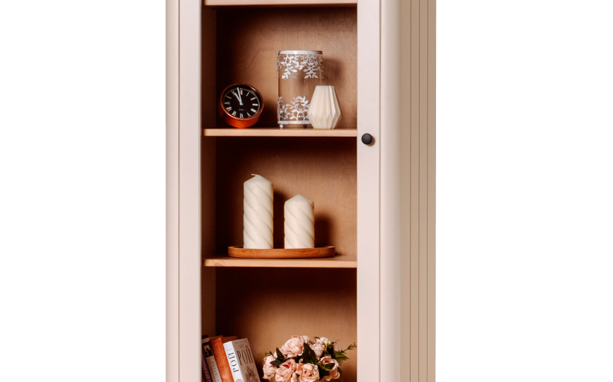 Шкаф книжный Грета №1, 3, 4 однодверный застекленный с ящиком