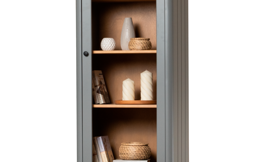 Шкаф книжный Грета №1, 3, 4 однодверный застекленный с ящиком