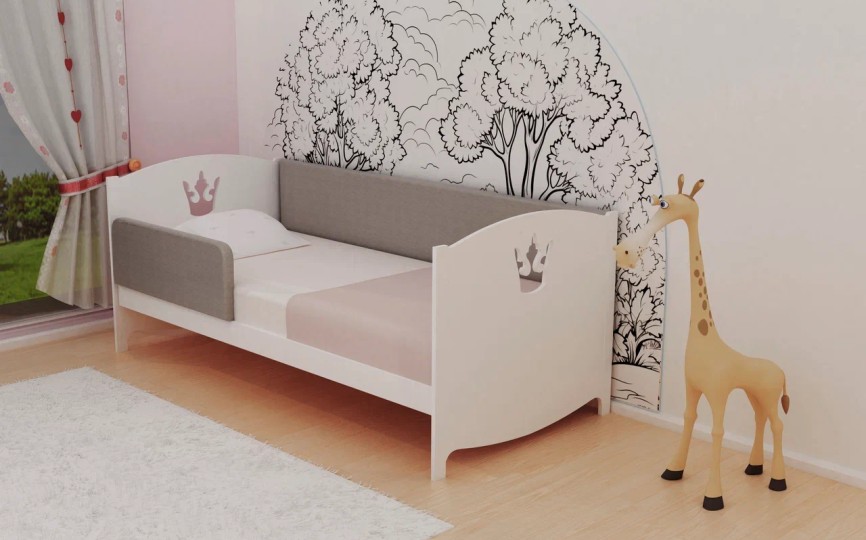 Кровать Эко-9 мягкая МДФ с бортом 