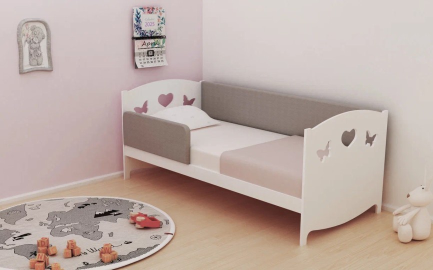 Кровать Эко-9 мягкая МДФ с бортом 