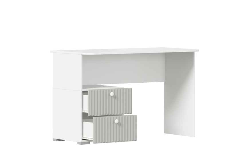 Стол письменный Алиса с ящиками, серый шелк Стол письменный Алиса с ящиками, серый шелк