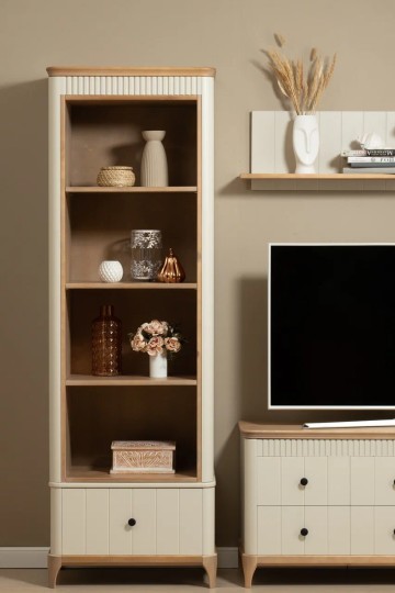 Шкаф книжный Грета №2 односекционный открытый с ящиком