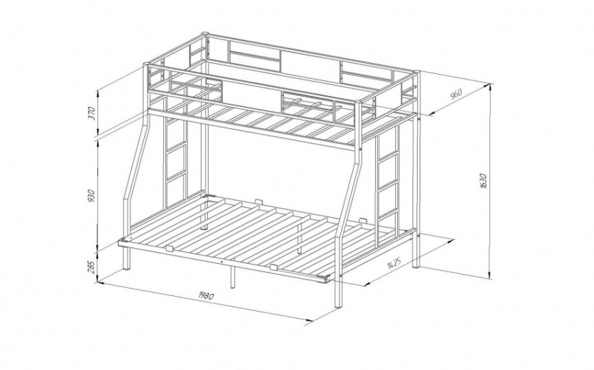 Двухъярусная кровать Гранада ПЯЯ 140
