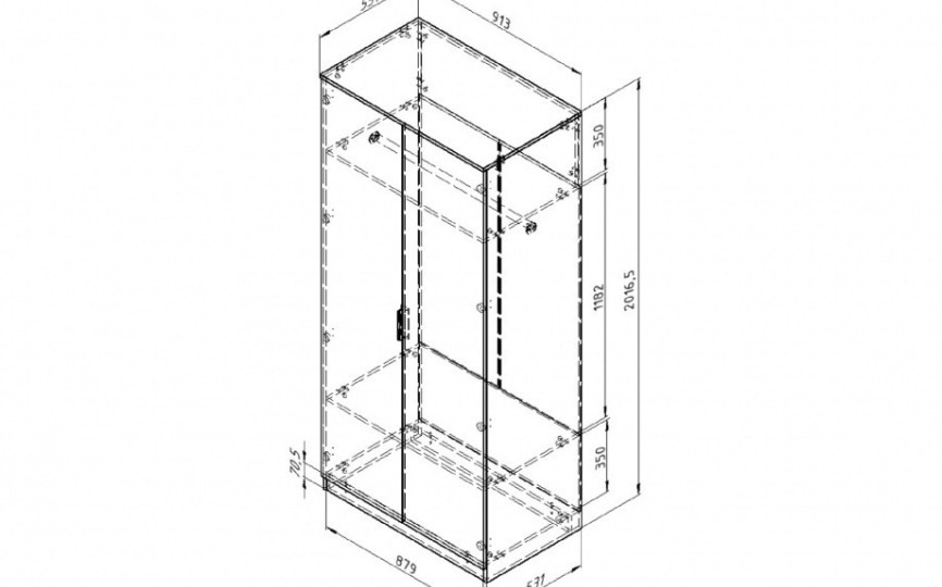 Шкаф для одежды ДЕЛЬТА Лофт 13.02 Black