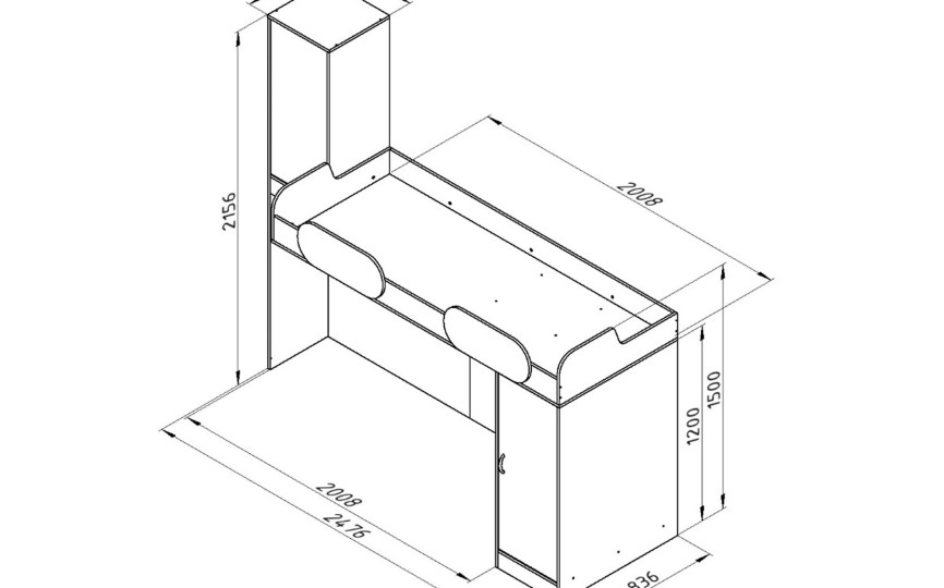 Кровать верхняя Дельта №18.03