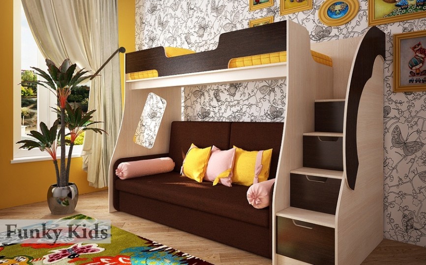 Кровать чердак с нишей  23/1 Фанки Кидз.