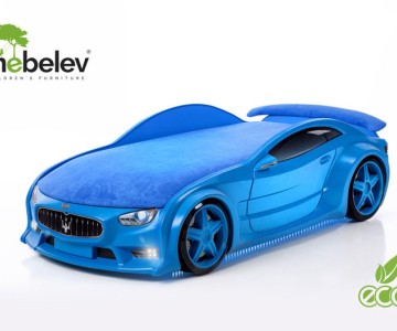 Кровать-машина объемная NEO "Мазерати" синяя