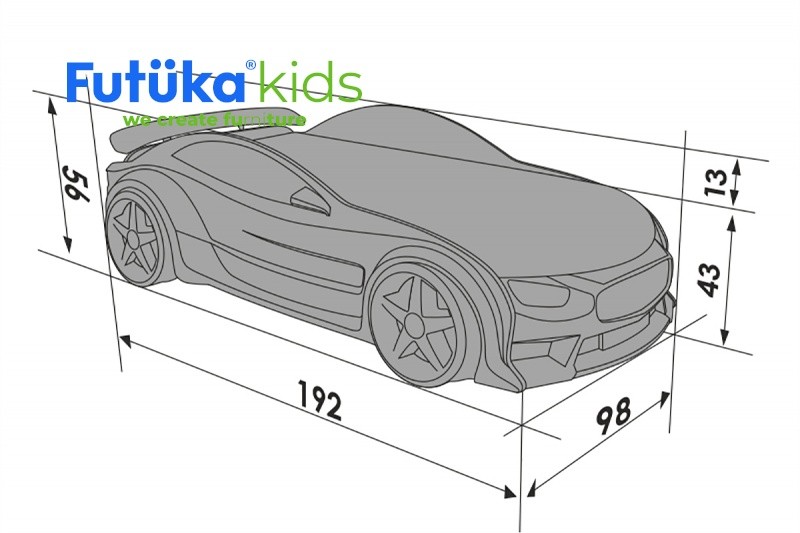 Кровать-машина объемная NEO "Мазерати" синяя Кровать-машина объемная NEO "Мазерати" синяя
