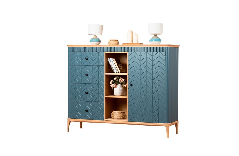 Комод Грета №25, одна дверь, 4 ящика и полки