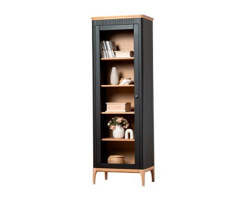 Шкаф книжный Грета №5 однодверный застекленный