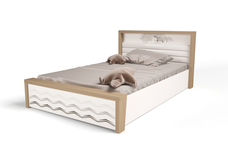 Кровать №5 с подъемным механизмом MIX OCEAN (голубой или кремовый), 190х120 см