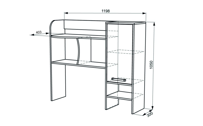 Надстройка стола компьютерного Лайт-1