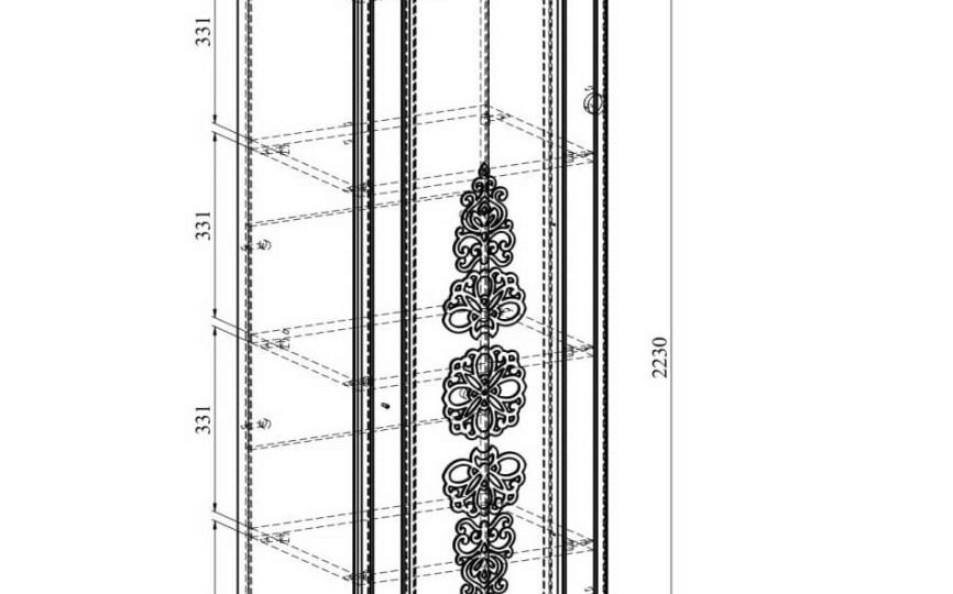 Шкаф Ассоль АС-53К с зеркалом (с короной)