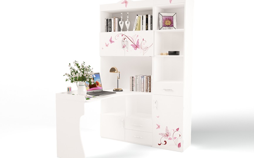 Стол-стеллаж "Фея" без/со стразами Swarovski левый или правый